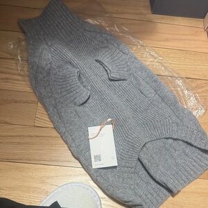 Gray Knit Dog Sweater cashmere